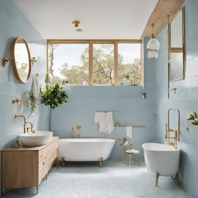 Concept render: Bathroom, bright tile, placeholder imagery