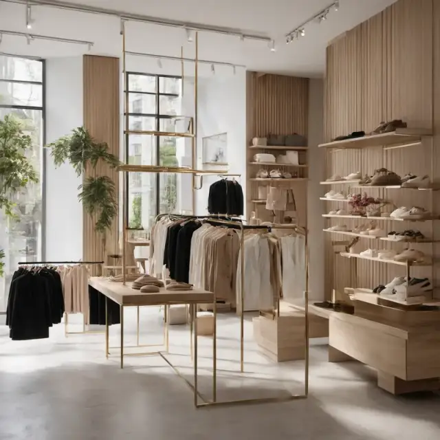 Concept render: Boutique retail interior, placeholder imagery